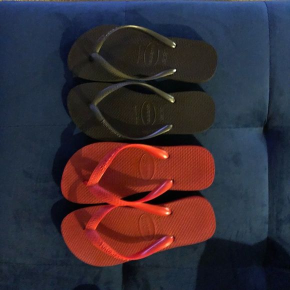 Havaianas 35-36, Girls’ 2 pairs & PB beach bag - Picture 2 of 8